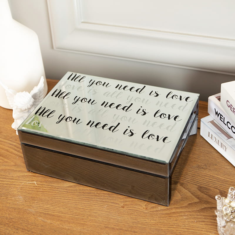 Groothandel thuisopslag bruin goud gespiegelde juwelendoos