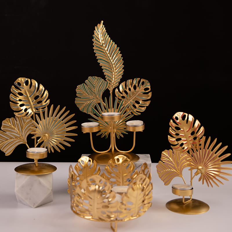 Bruiloft Decoraties Feesten of Alledaags Home Decor Verschillende Bladeren Vormige Metalen Theelichtje Kaarshouder