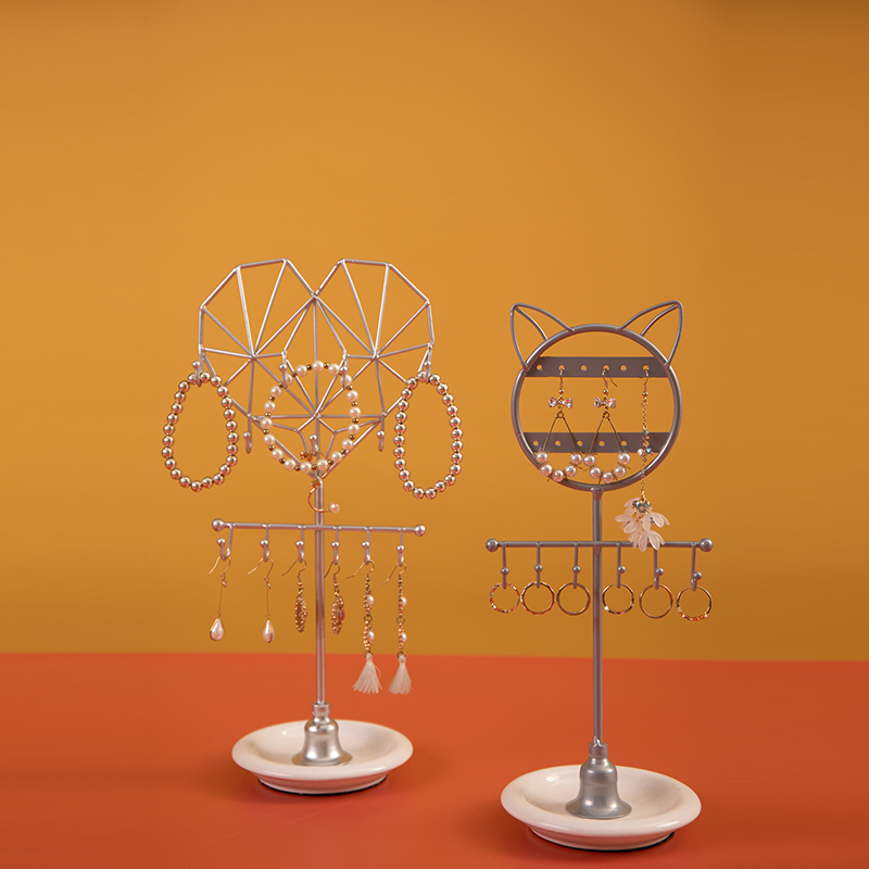 Aangepaste metalen liefde hartvormige kat ketting armband sieraden houder